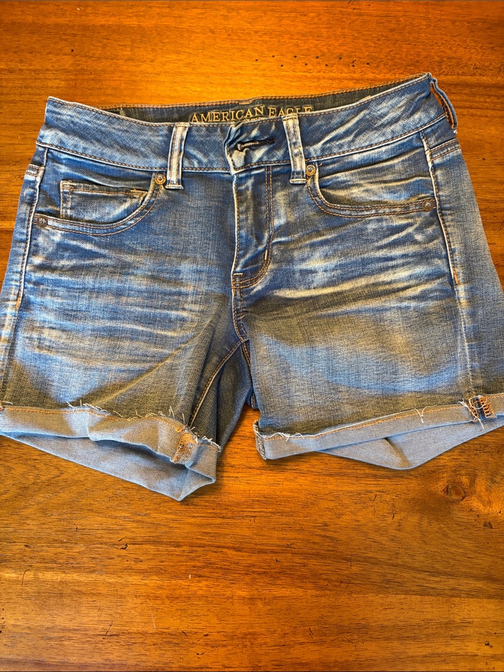 3 Pairs American Eagle Outfitters Women’s Blue Denim Jean Shorts - Size 4 - Picture 2 of 14